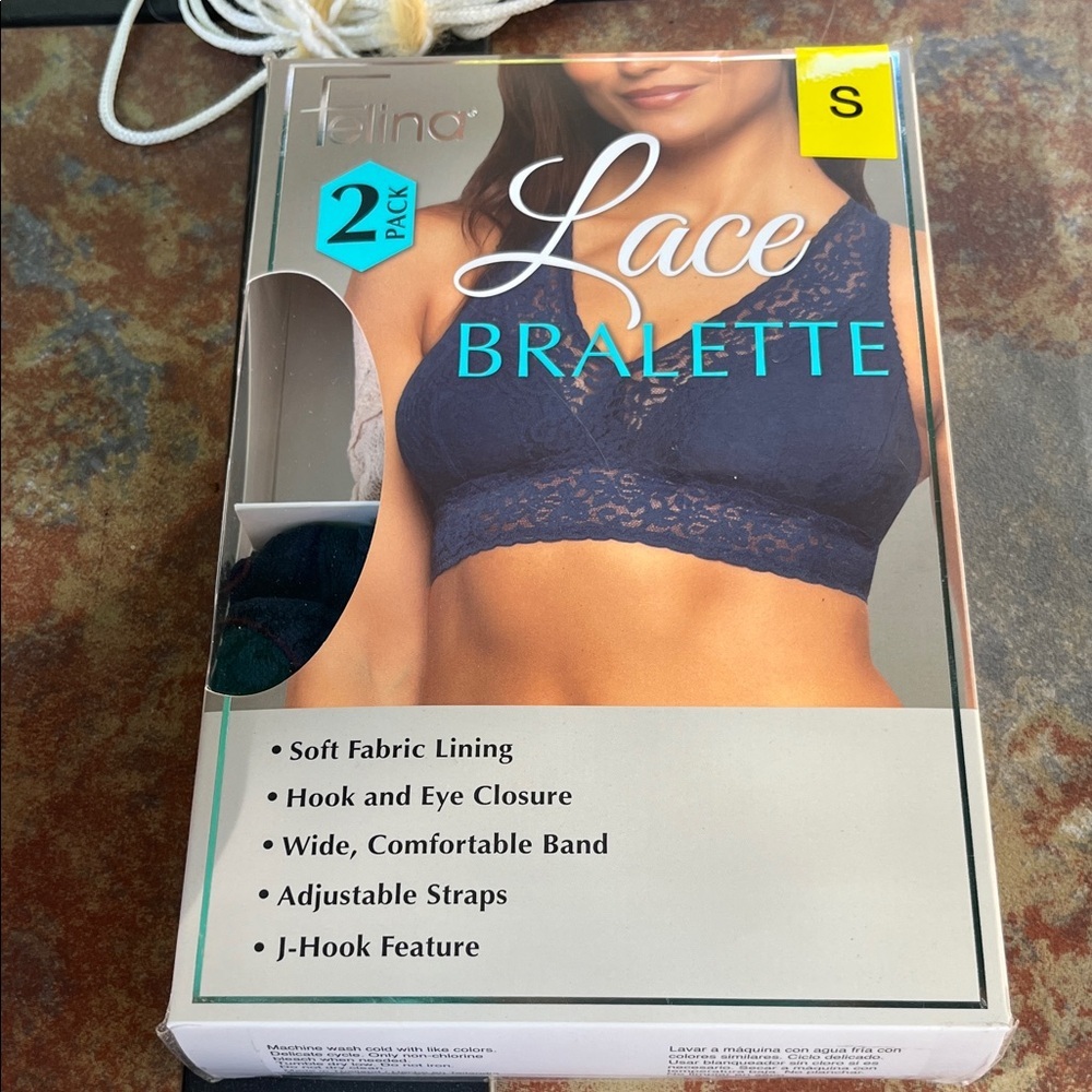 Felina Blue Lace Bralette 2-Pack. NWT